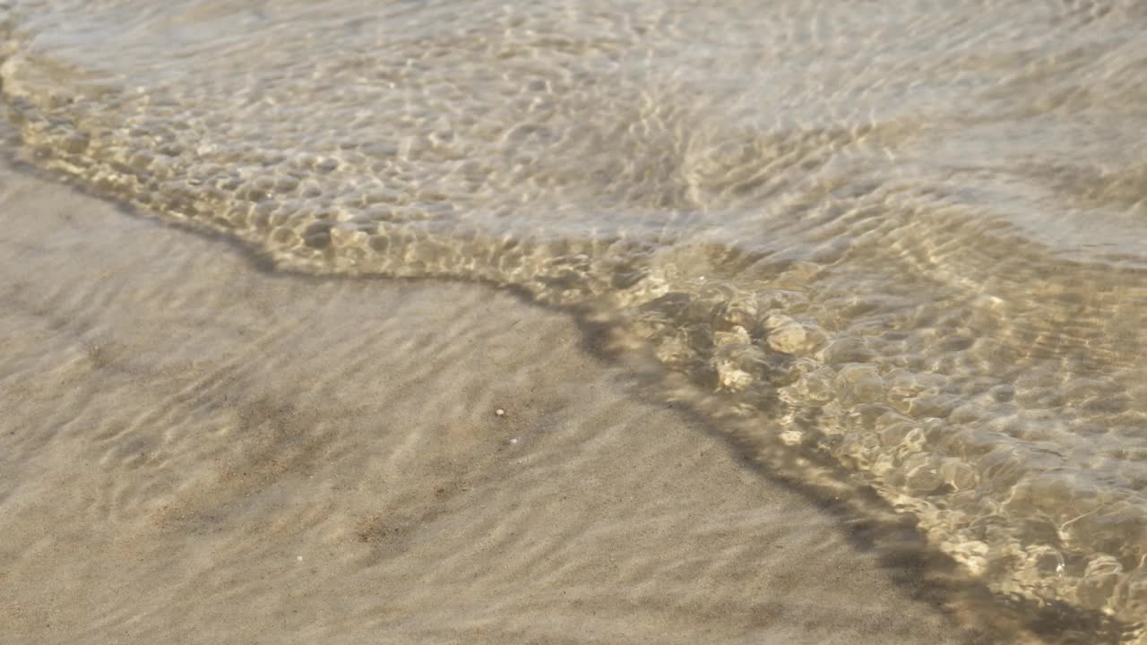 海浪海滩宏观，关闭视频素材