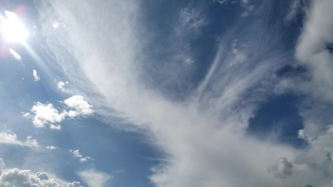 云蓝色的天空在夏天天气时间推移视频希腊视频素材