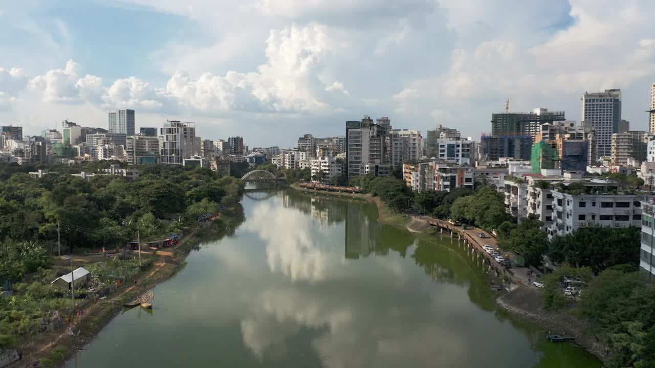 孟加拉达卡美丽的巴纳尼湖视频素材