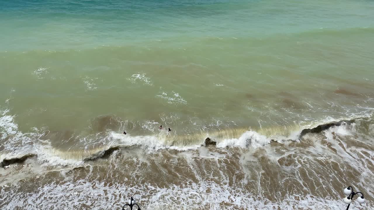 自然背景与海滩和海浪视频素材