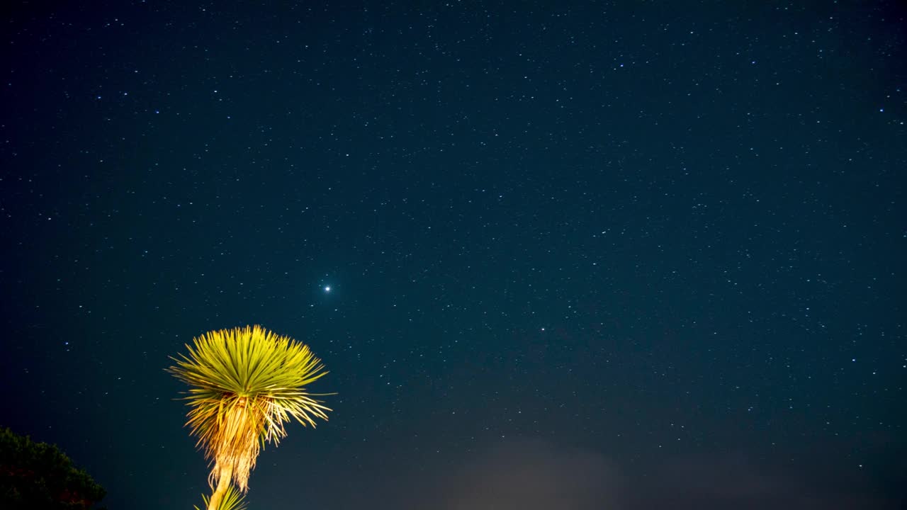 时间流逝的视频夜空与星星和云。视频素材