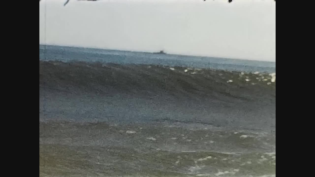 1958年的美国，50年代的夏天，人们在海边度假视频素材