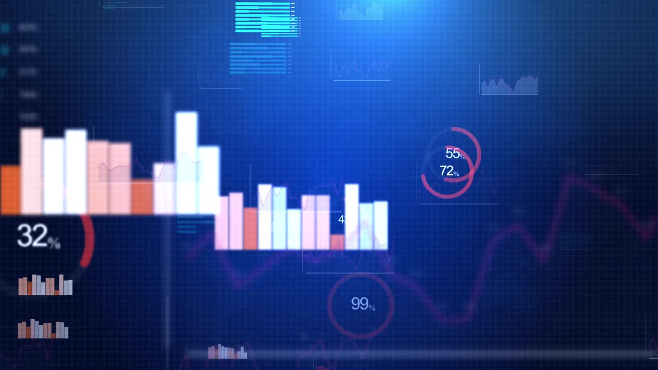 4K商业信息图表图表和图表循环动画。视频素材