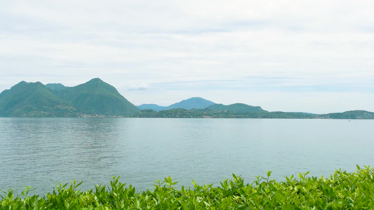 马焦雷湖的风景。视频素材