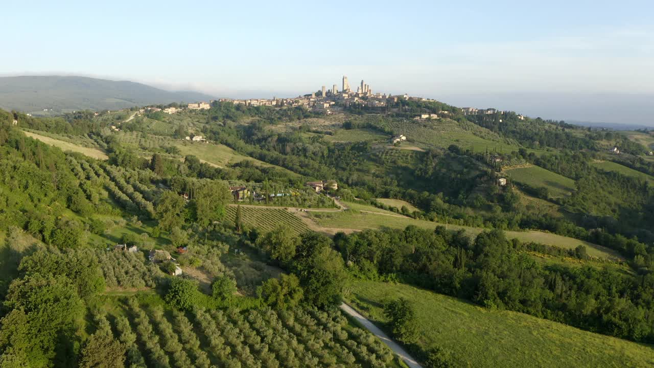 空中前进的美丽的照片上的住宅结构，做飞越绿色景观-腹地，德国视频素材