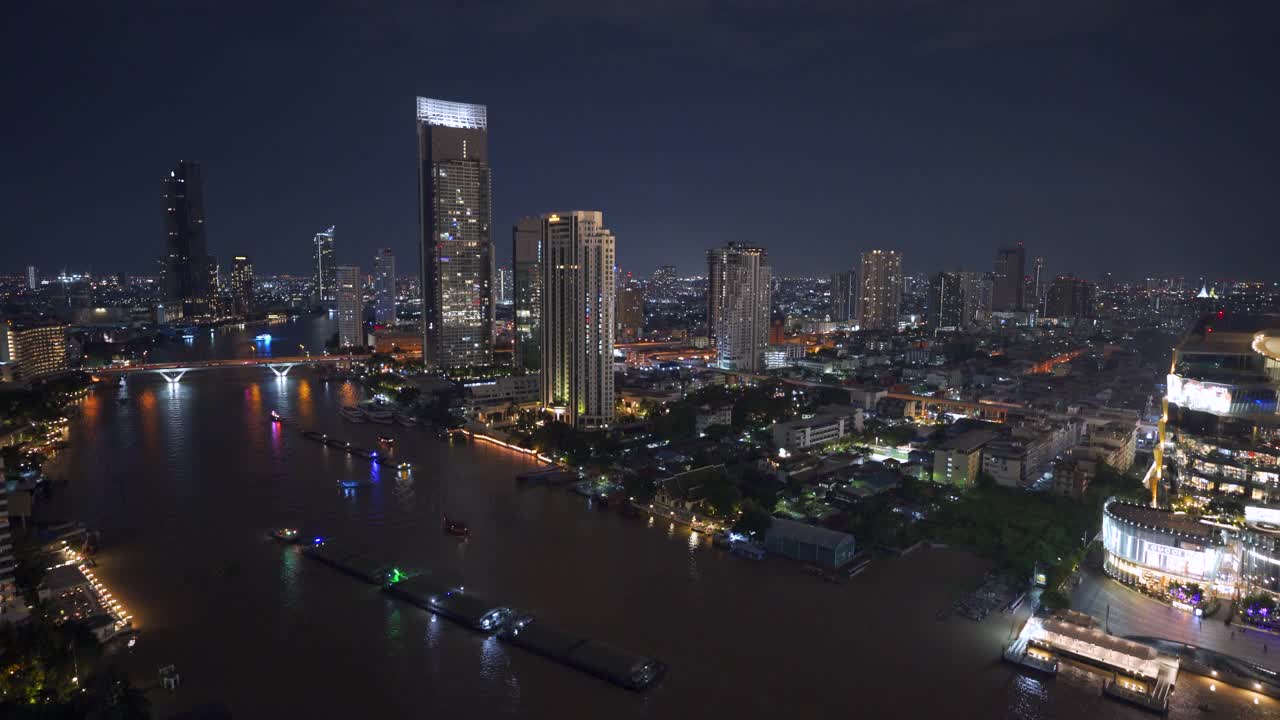 曼谷商业区的夜晚视频素材