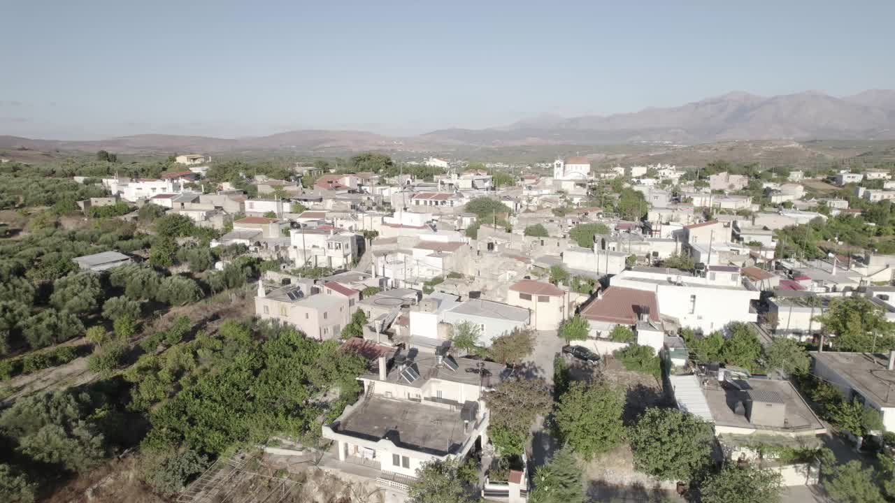 希腊，克里特岛-阿斯特里西村的航拍照片视频素材