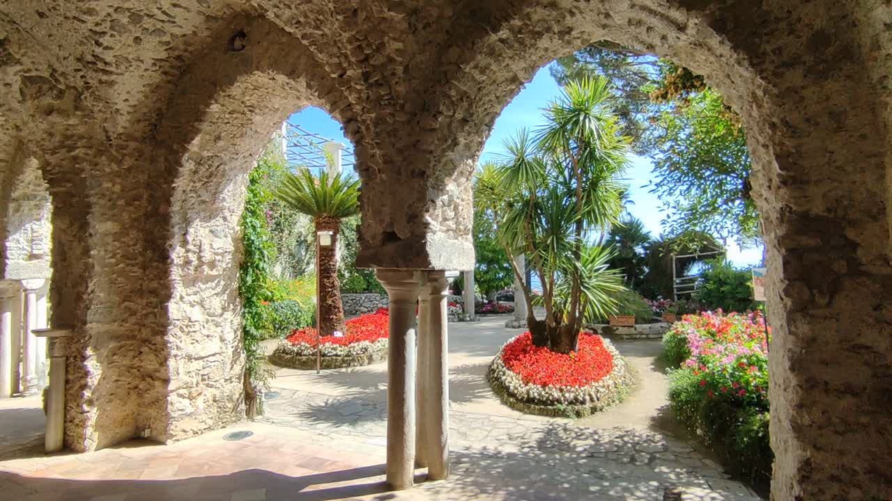 Ravello - Villa Rufolo餐厅概述视频素材