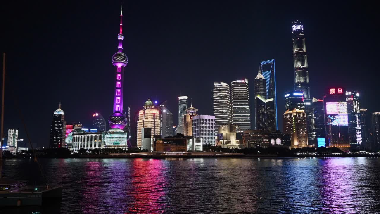 上海夜景，中国视频素材