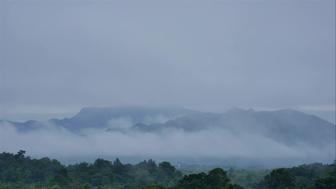 时间流逝的彩色戏剧性的天空与云在日出，天空与太阳的背景。视频素材