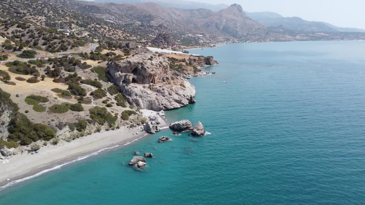 阳光明媚的希腊海景。南克里特岛视频素材