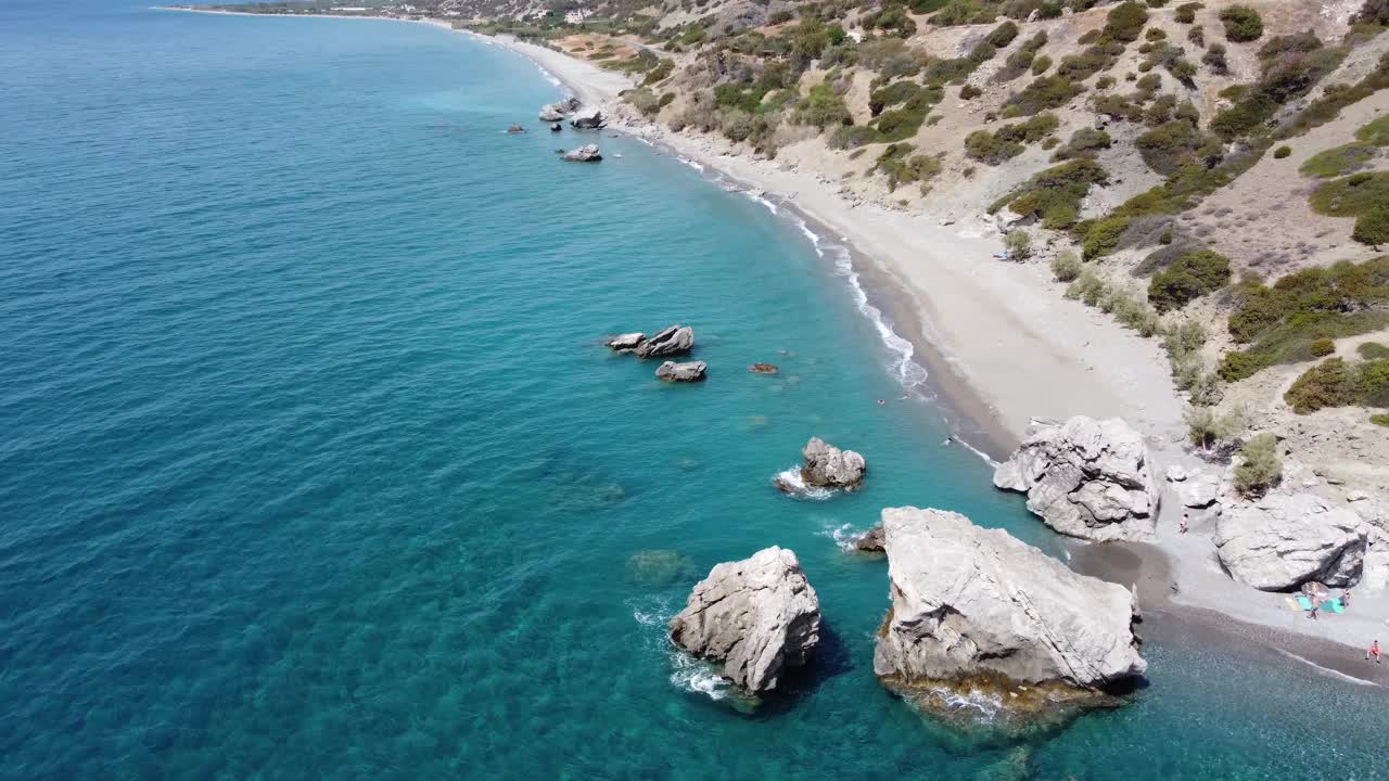 阳光明媚的希腊海景。南克里特岛视频素材