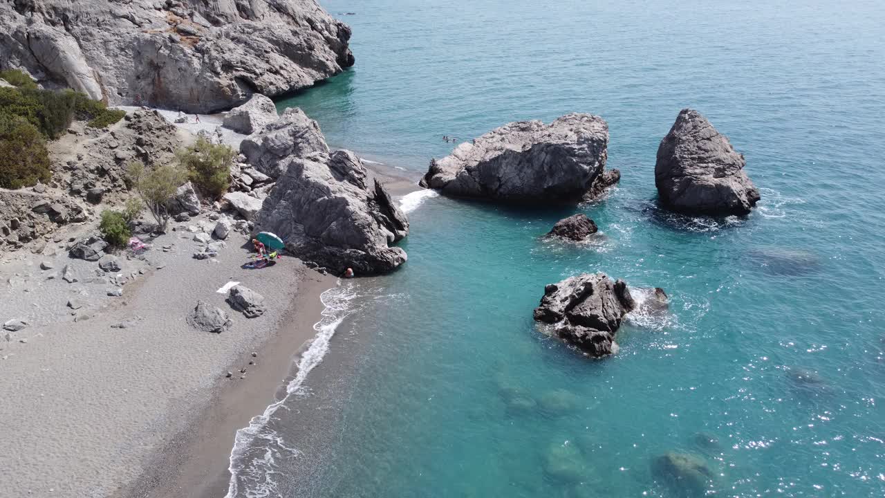 阳光明媚的希腊海景。南克里特岛视频素材