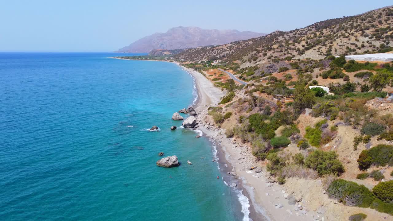 阳光明媚的希腊海景。南克里特岛视频素材