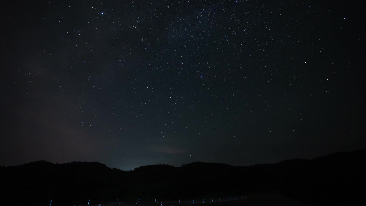 在夜空中移动的星迹的时间流逝视频素材