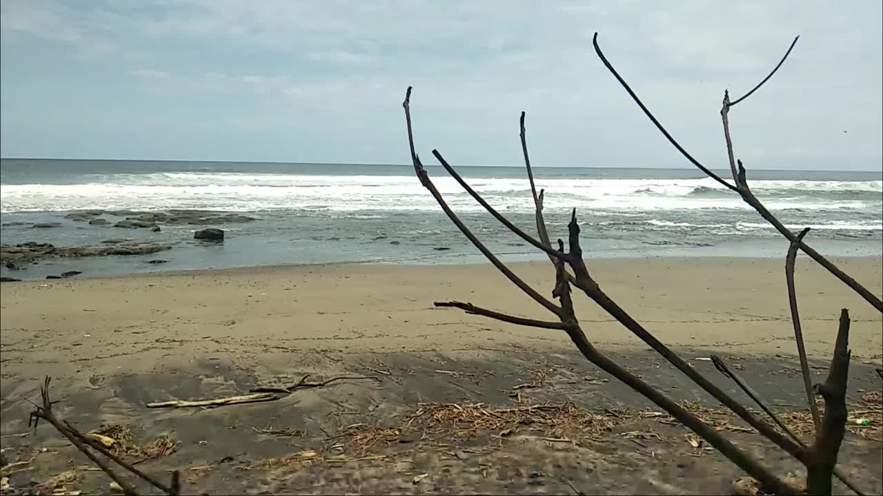 延伸的海滩风景作为视频内容背景。巴厘岛美丽的海滩镜头。海景高清视频素材