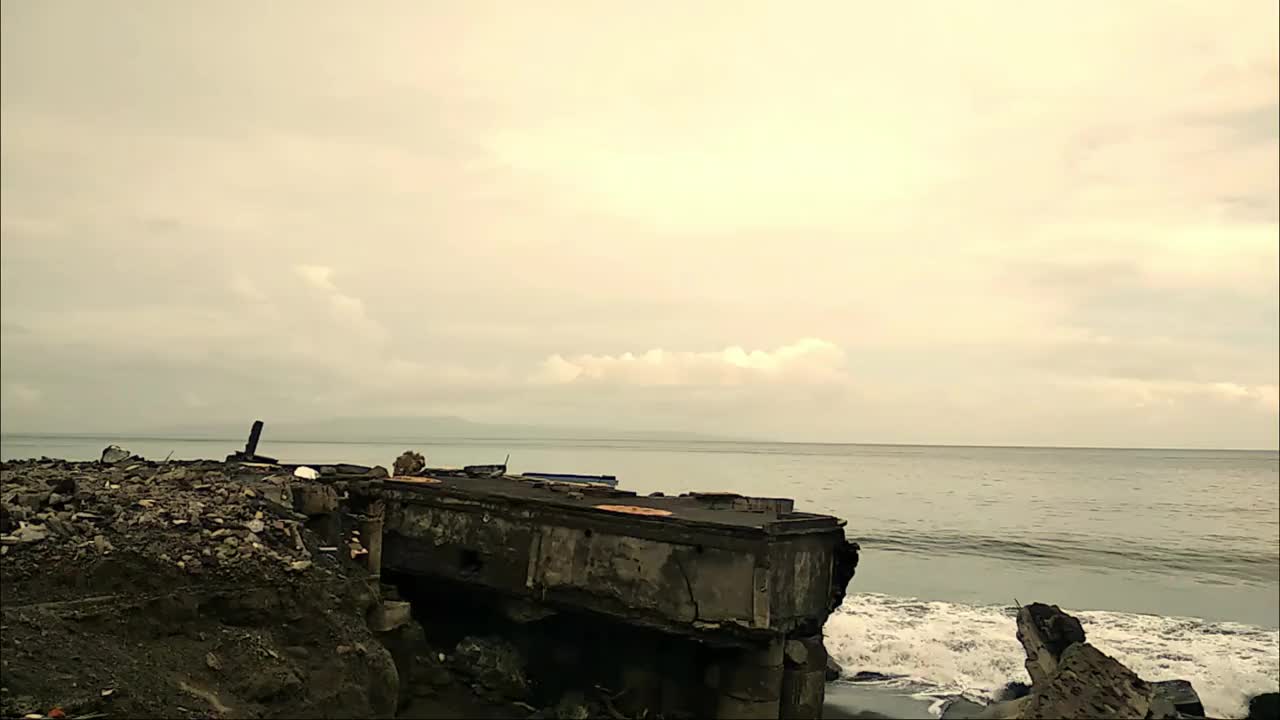 延伸的海滩风景作为视频内容背景。美丽的海滩。海景高清视频素材