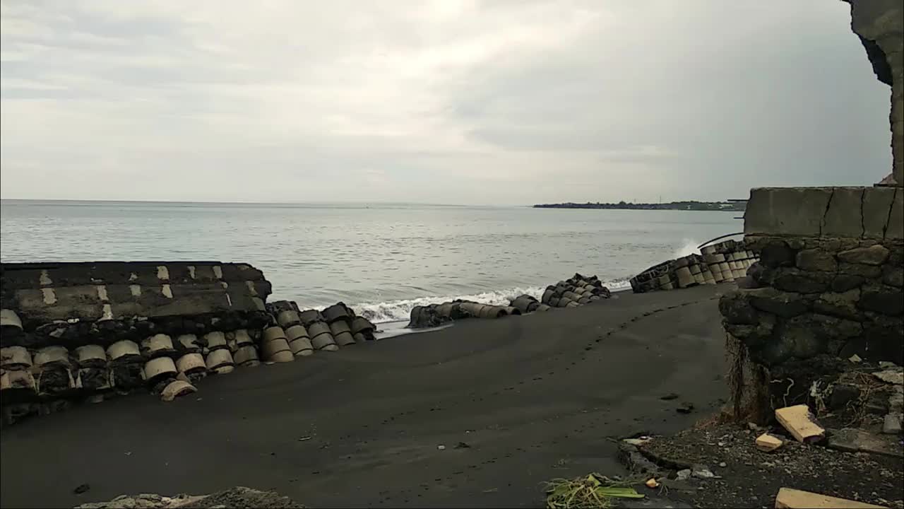 延伸的海滩风景作为视频内容背景。美丽的海滩。海景高清视频素材