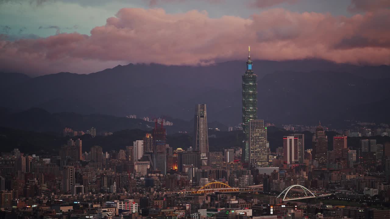 台湾日落市景视频素材