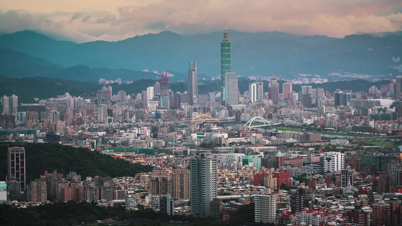 台湾日落市景视频素材