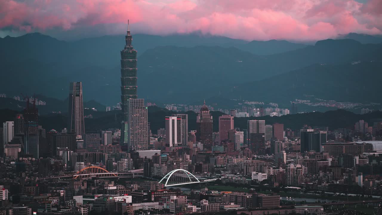 台湾日落市景视频素材