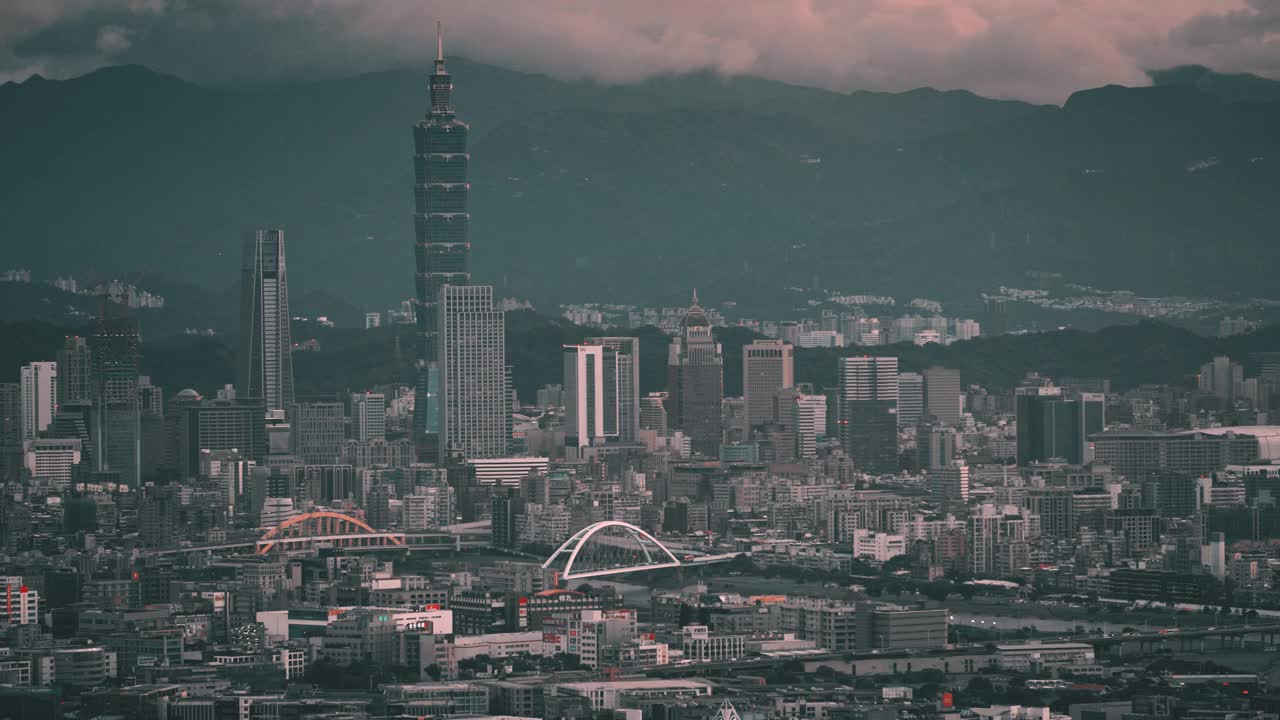 台湾日落市景视频素材