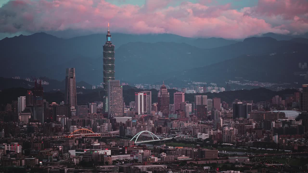 台湾日落市景视频素材