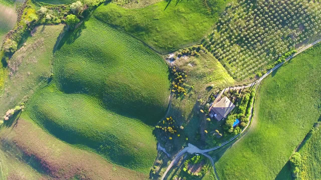 意大利托斯卡纳的空中风景视频素材