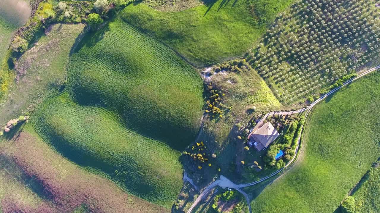 意大利托斯卡纳的空中风景视频素材