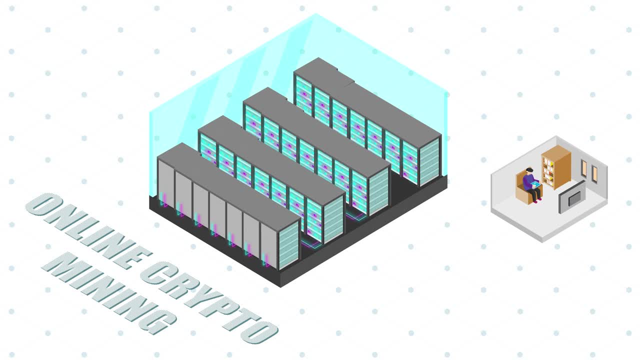 加密挖矿动画。视频下载