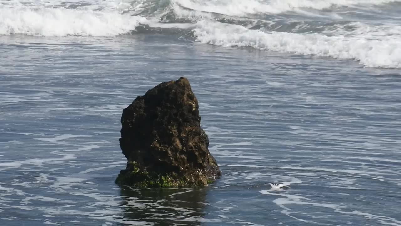 海滩风景作为视频内容的背景。巴厘岛美丽的海滩镜头。海景高清视频素材