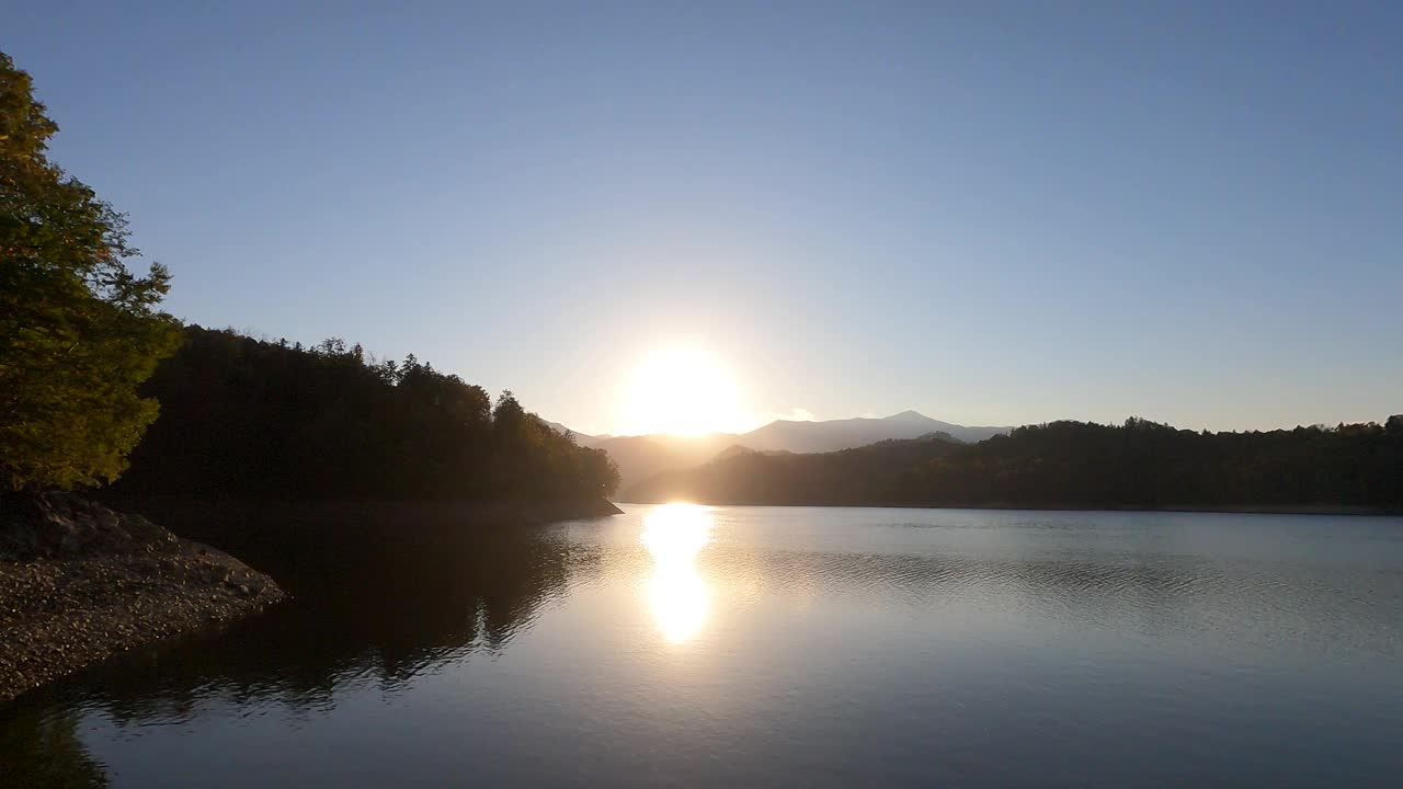 湖的夜景视频素材