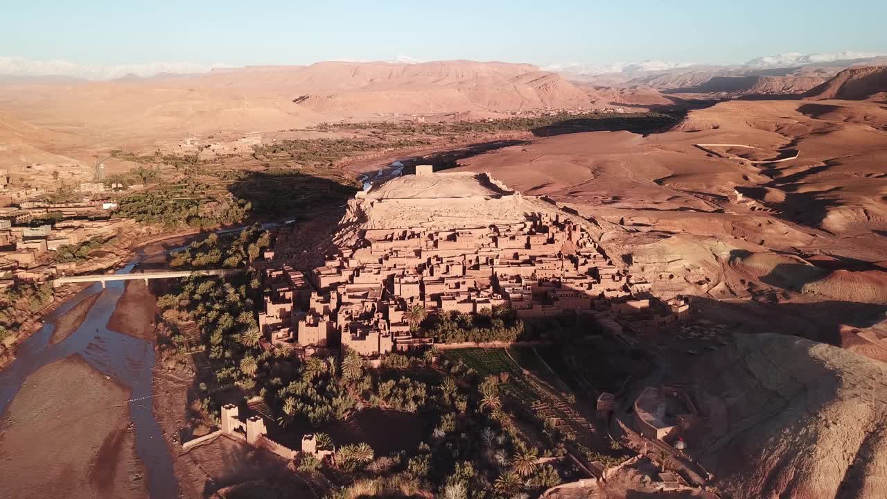 Kasbah Ait Ben Haddou，摩洛哥鸟瞰图视频素材