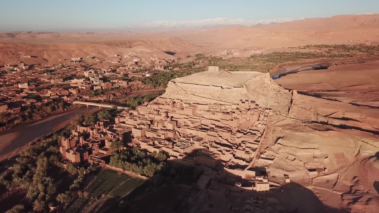 Kasbah Ait Ben Haddou，摩洛哥鸟瞰图视频素材