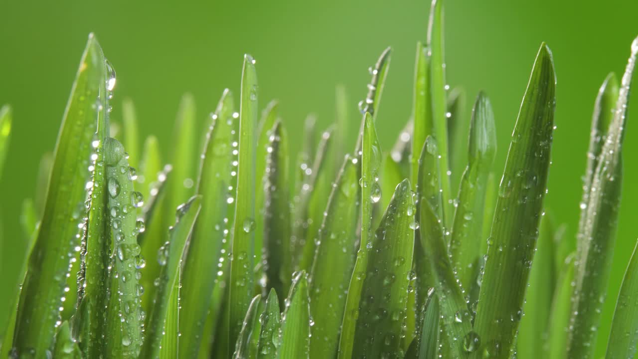 草地上有水滴视频素材