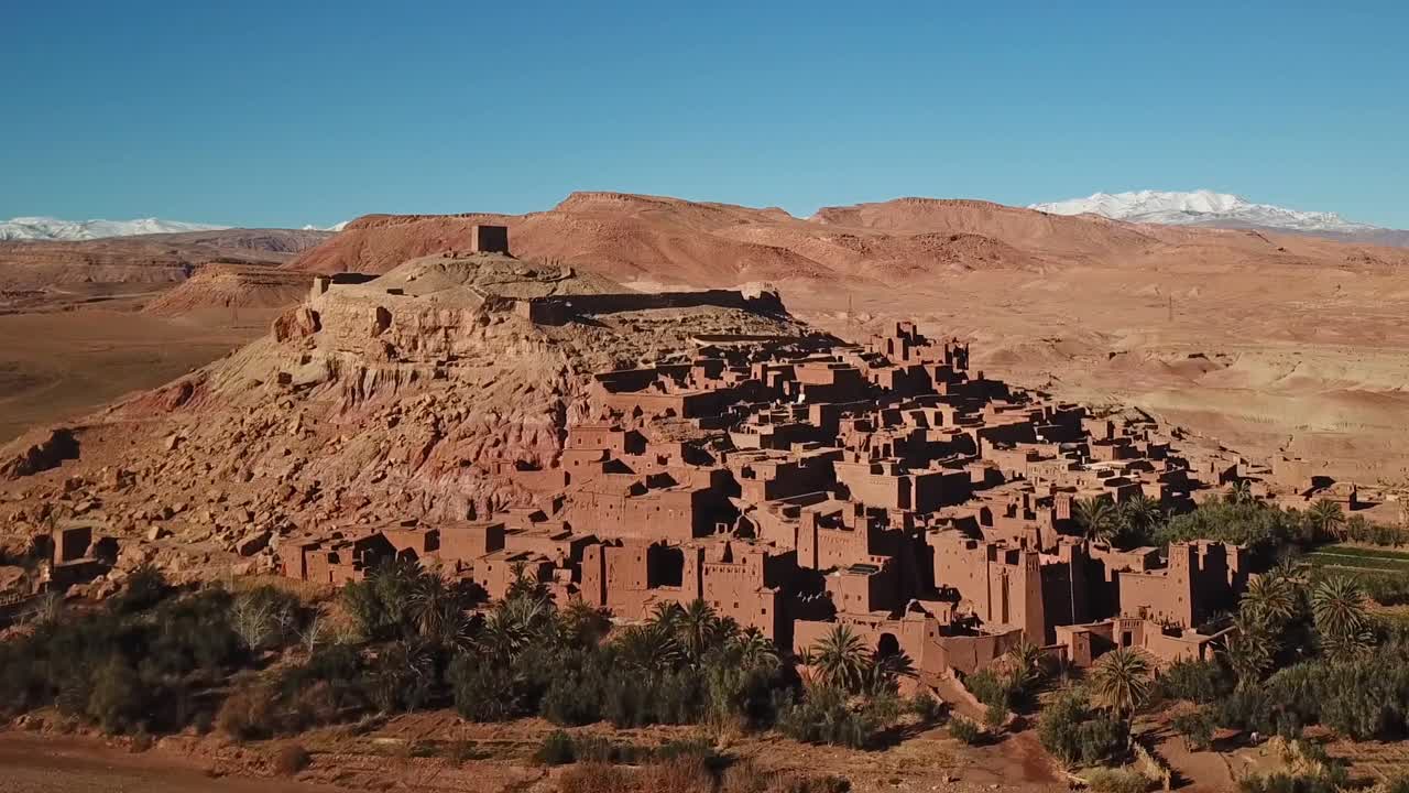 Kasbah Ait Ben Haddou，摩洛哥鸟瞰图视频素材