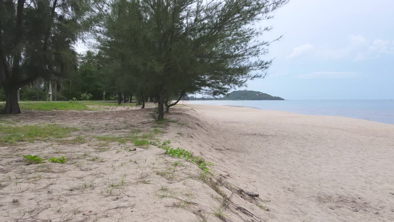 鸟瞰图的海洋和海滩，从海回去视频素材