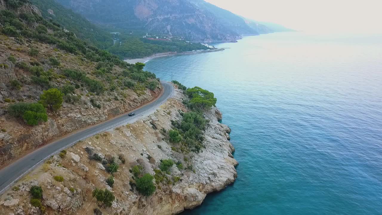 费提耶有美丽的海滩和山脉视频素材