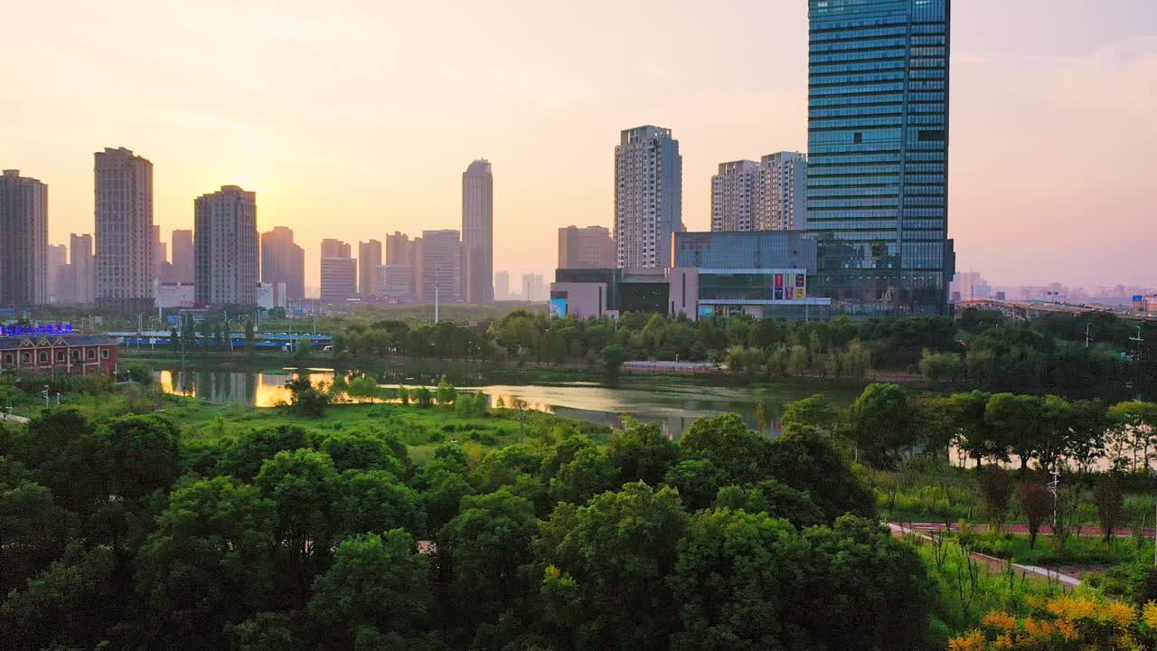 航拍城市建筑风景视频素材