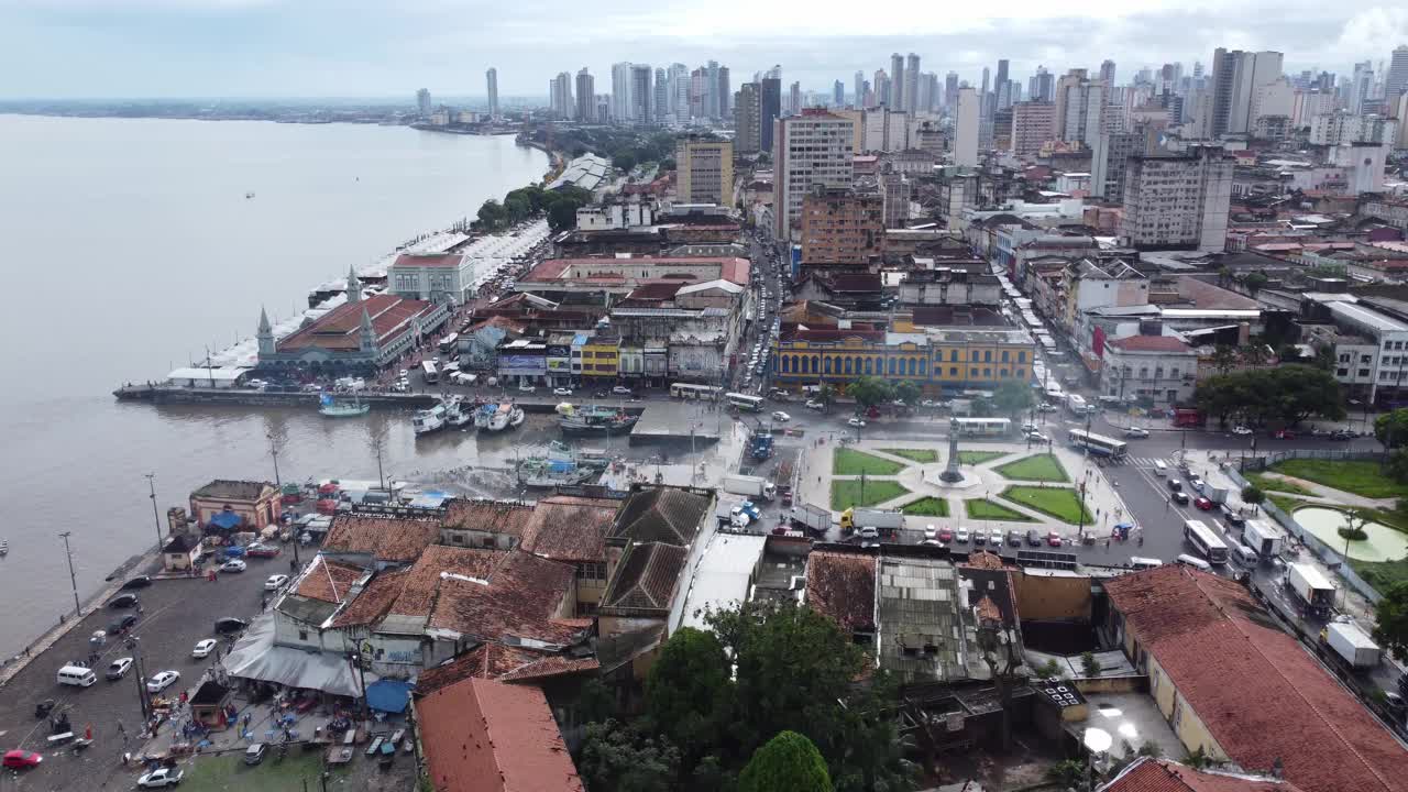 鸟瞰巴西北部城市贝伦多帕拉。视频素材