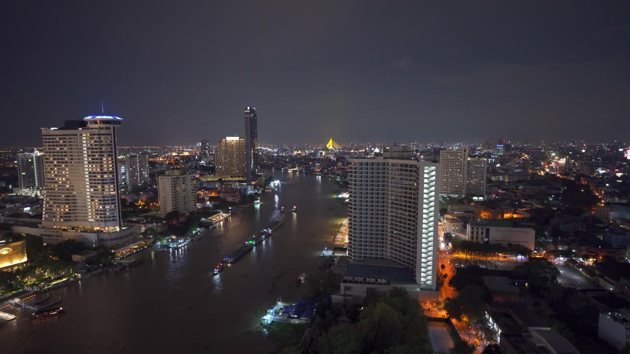 曼谷商业区的夜晚视频素材