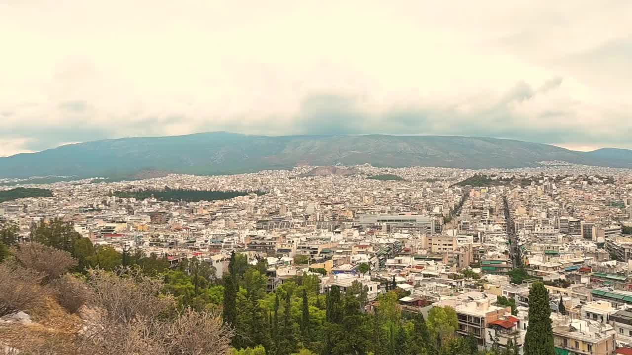 希腊雅典城北部全景。视频素材