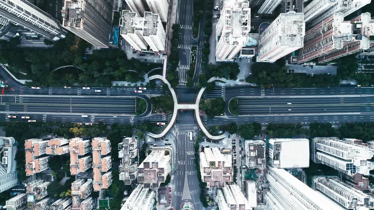 鸟瞰城市道路视频素材