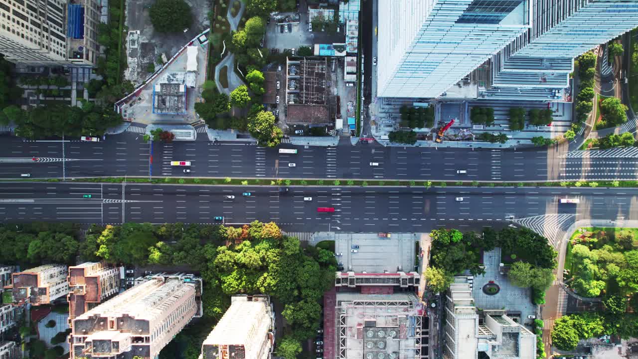 鸟瞰城市道路视频素材