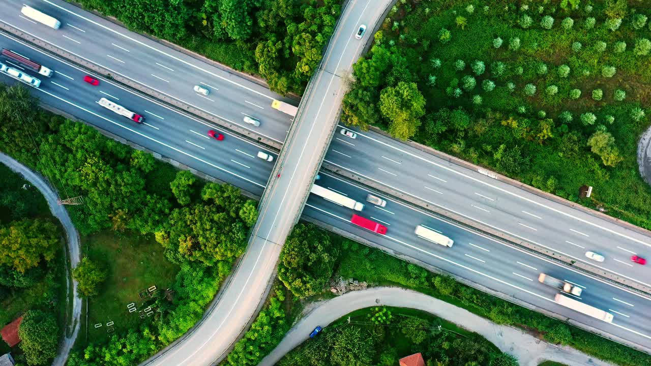 公路鸟瞰图视频素材