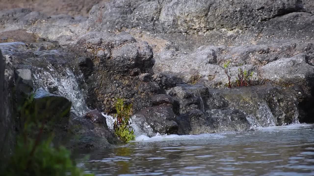 自来水和岩石的特写视频视频素材