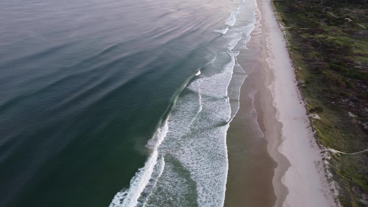 海滩，沙丘和海岸线的尖嘴，黄金海岸，澳大利亚视频素材