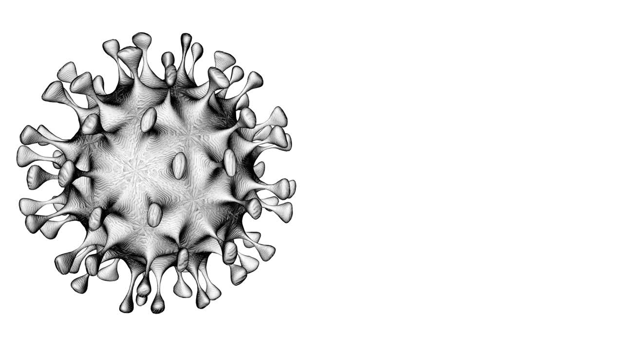 白色背景上的新冠病毒。视频素材
