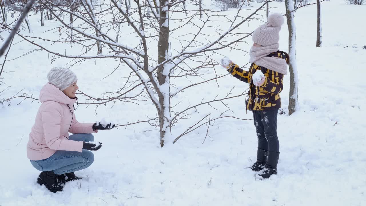 家庭雪的游戏。视频素材