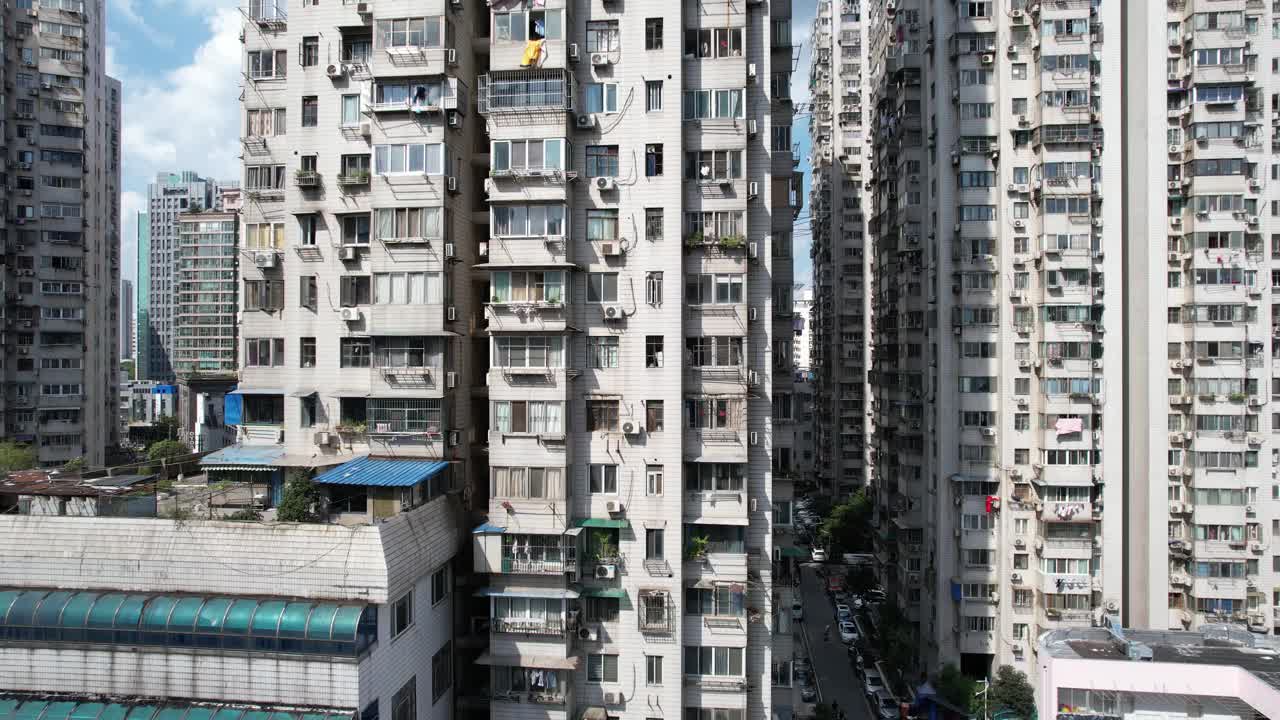 城市住宅建筑鸟瞰图视频素材